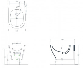 Біде підвісне ArtCeram Ten 36х52 см кераміка білий матовий TEB004 05;00
