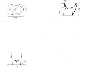 Біде підлогове Catalano Italy 37х52 см кераміка білий глянцевий 1BI52IT00