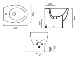 Біде підлогове Catalano New Light 50х37 см з одним отвором під змішувач кераміка білий 1BILI00