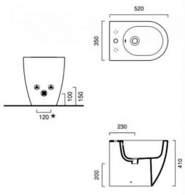 Биде напольное Catalano Sfera 35х52 см керамика чёрный глянцевый 1BIC52NE