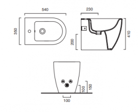 Биде напольное Catalano Sfera 54х35 см с одним отверстием под смеситель керамика белый 1BIS54R00