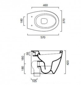 Биде напольное Catalano Velis безободковое с одним отверстием керамика белый 1BI57N00