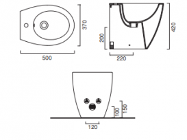 Біде підлогове Catalano Velis безободковое з одним отвором кераміка білий 1BI5000