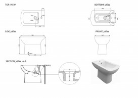 Биде напольное Devit Comfort New  36х56 см санфаянс белый 2110123