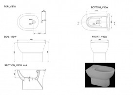 Біде підлогове Devit Fresh 37х58 см санфаянс білий 2010121