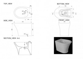 Биде напольное Devit Gredos 38х57.5 см санфаянс белый 2010129