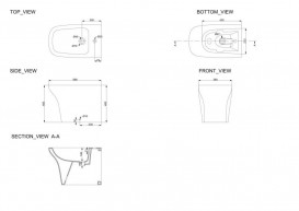 Біде підлогове Devit Iven 36х57 см санфаянс білий 2010141