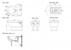 Биде подвесное Devit Retro 35х53 см санфаянс белый 2020127