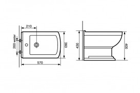 Биде напольное Devit Retro 36х57 см санфаянс белый 2010127