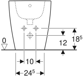 Биде напольное Geberit iCon 35х56 см сантехнический фарфор белый матовый 502.384.JT.1
