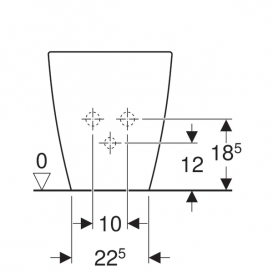 Биде напольное Geberit iCon приставное к стене закрытая форма санфарфор белый 234050000