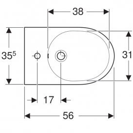Биде напольное Geberit iCon приставное к стене закрытая форма санфарфор белый 234050000