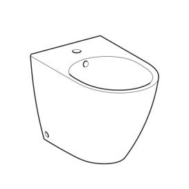 Биде напольное Geberit iCon приставное к стене закрытая форма санфарфор белый 234050000