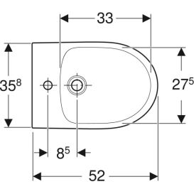Биде напольное Geberit Selnova 35,8х52 см сантехнический фарфор белый 500.288.01.7