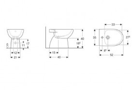Биде напольное Geberit Selnova 35х52 см фарфор белый 500.288.01.1