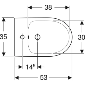 Биде напольное Geberit Selnova 35х53 см сантехнический фарфор белый 500.289.01.7