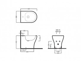 Біде підлогове Hatria Beat 36х52 см санфарфор білий Y1ZR01