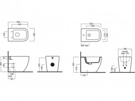 Біде підлогове Hatria Bianca 36х52 см санфарфор білий Y1V901