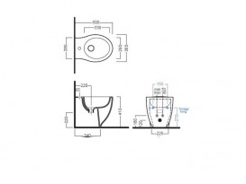 Биде напольное Hatria LE FIABE 365x500 Y1E101