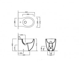 Биде напольное Hatria LE FIABE 370x555 Y1DZ01