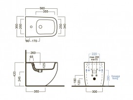 Биде напольное Hatria Next 36х56 см санфарфор белый Y3AU01
