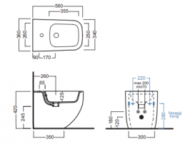Біде підлогове Hatria Next Alchemy 36х56 см санфарфор чорний матовий A0Y3AU02