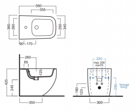 Биде напольное Hatria Next Alchemy санфарфор белый матовый A0Y3AU25