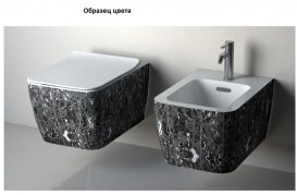 Біде підлогове Hidra Faster Kiub 36,5х54 см санфаянс чорний матовий мармур KI14 102 black matt marble