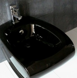 Биде напольное Hidra Hi-Line 38х54,5 см санфаянс черный глянцевый HI14 009 nero lucido