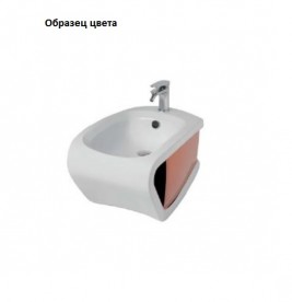 Биде напольное Hidra Hi-Line 38х54,5 см санфаянс белый/розовое золото HI14 063 bianco/oro rosa