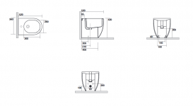Біде підлогове Kerasan Flo з 1 отвором в комплекті з кріпленням білий матовий 312030
