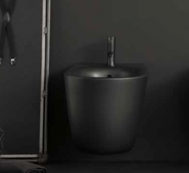 Биде напольное Kerasan Nolita с крепежом WB5N черное матовое 532031