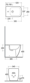 Біде для підлоги Kludi Resa C 34,5х52,5 см кераміка білий 28BIB0243
