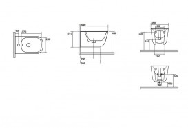 Биде подвесное Kerasan Tribeca с крепежом WB9N белое 512501