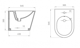 Биде напольное Ponsi Surf 36,5х54,5 см керамика белый глянец BC SUR L BIDE