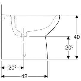 Біде підлогове приставне Geberit Selnova Square 35х53 см фарфор білий 500.483.01.1