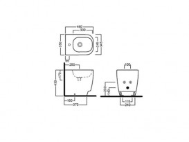 Биде напольное приставное Hatria Fusion 48 35х48 см белый YXC901