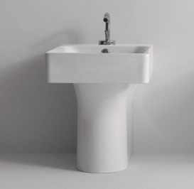 Биде напольное приставное Kerasan Cento прямоугольное белое 352101