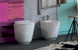 Біде підлогове приставне Kerasan Tribeca з кріпленням WB5N білий 512001