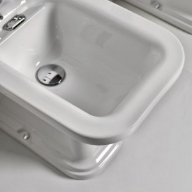 Біде підлогове приставне Kerasan Waldorf чаша прямокутна білий / хром 4121K1