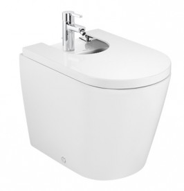 Біде підлогове пристенное Roca Inspira Round 56х37 см 1 отвір під змішувач кераміка колір білий A357527000