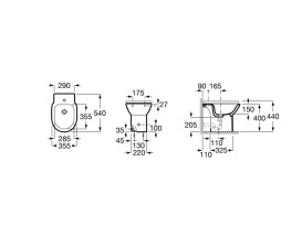Биде напольное Roca Debba 35,5х54 см сантехническая керамика белый A355998000