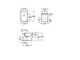 Біде для підлоги Roca Inspira 37х56 см сантехнічна кераміка перлинний A357537630