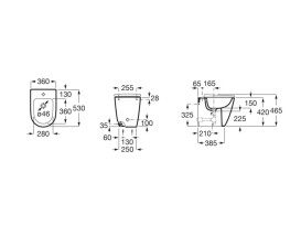 Биде напольное Roca Ona 36х53 см сантехническая керамика белый A357687000