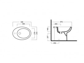Биде напольное  с одним отверстием Hatria  ERIKA pro 37х53 см YXBP01