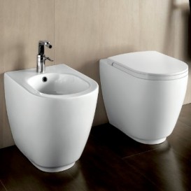 Биде напольное с одним отверстием Hatria Fusion 35.5х54 см белый Y0U601