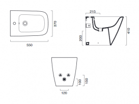 Биде напольное Сatalano Green керамика белый глянцевый 1BI55GR00