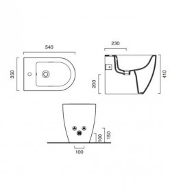 Биде напольное Сatalano Sfera керамика белый матовый 1BIS54RBM