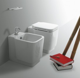 Биде напольное Simas Flow 35,5х49,5 см фаянс белый FL 62