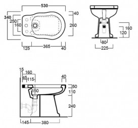 Биде напольное Simas Londra  34х53 см фаянс белый LO 923